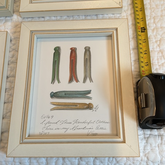 Art for laundry room- framed in creamy white vintage frames - Picture 6 of 8